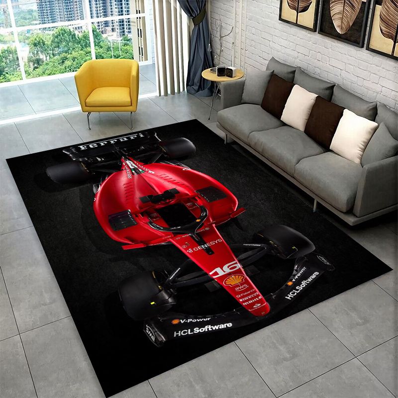Kids Outdoor Area - Alfombra Antideslizante Retro F-Ferrarii Racing Car