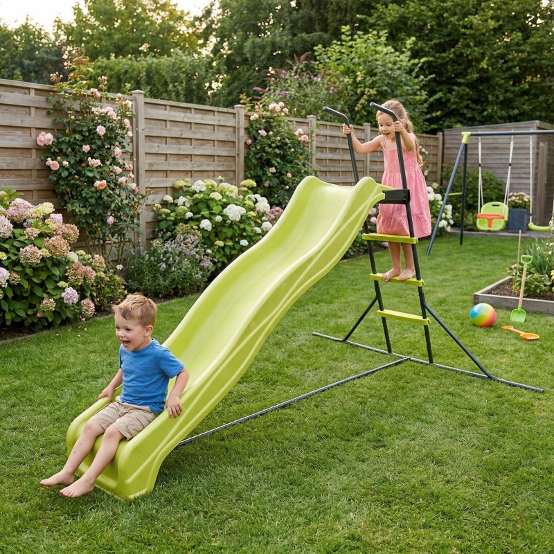 Kids Outdoor Climber - Tobogán de exterior independiente de 2.2M,