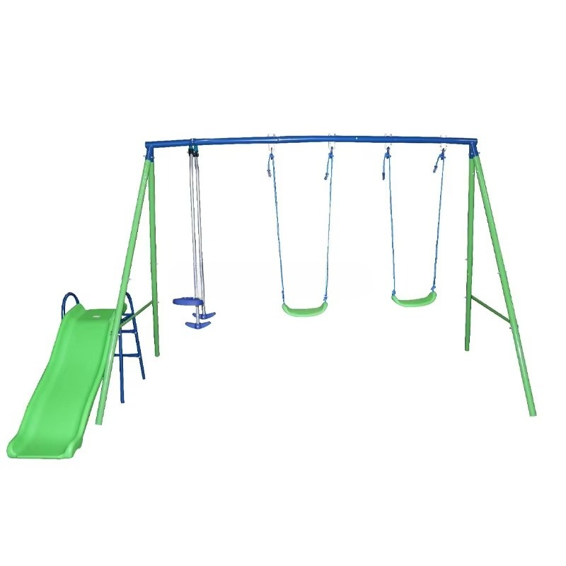 Kids Outdoor Swing Set With Slide - Juego de columpio y tobogán Juego