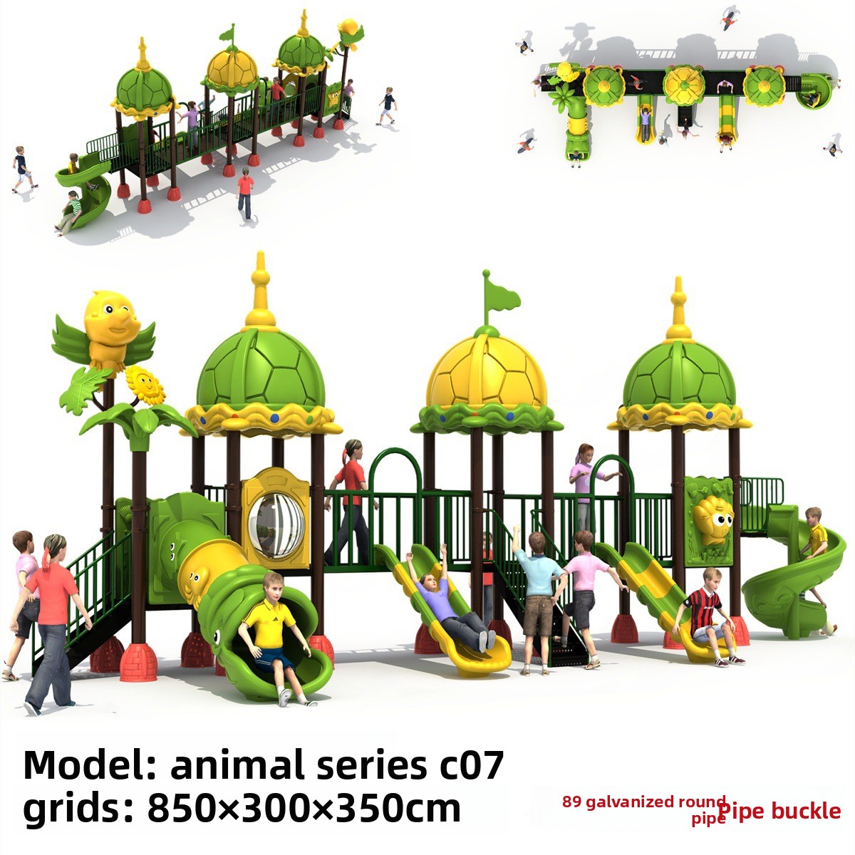 Kids Outdoor Swing Set With Slide - Equipo comercial de fábrica para niños