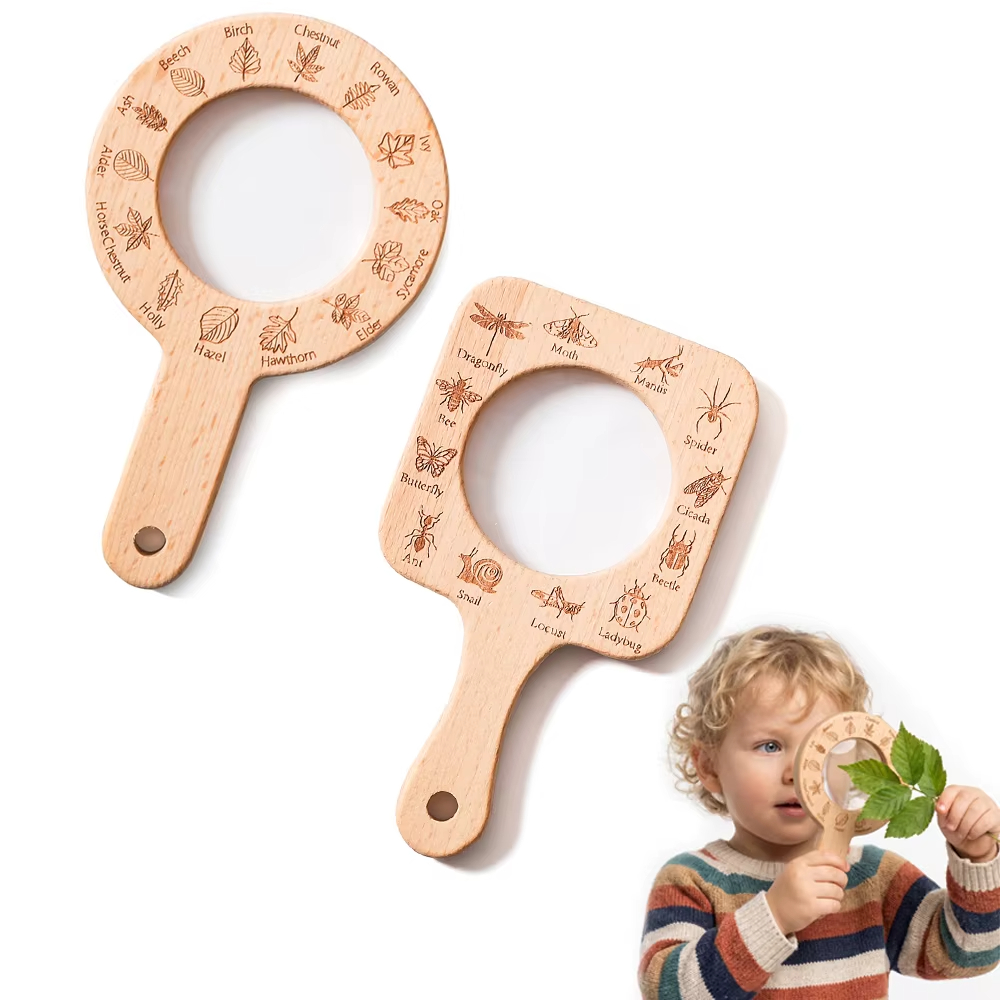 Kids Outdoor Gifts - Lupa de Madera para Niños, Observa