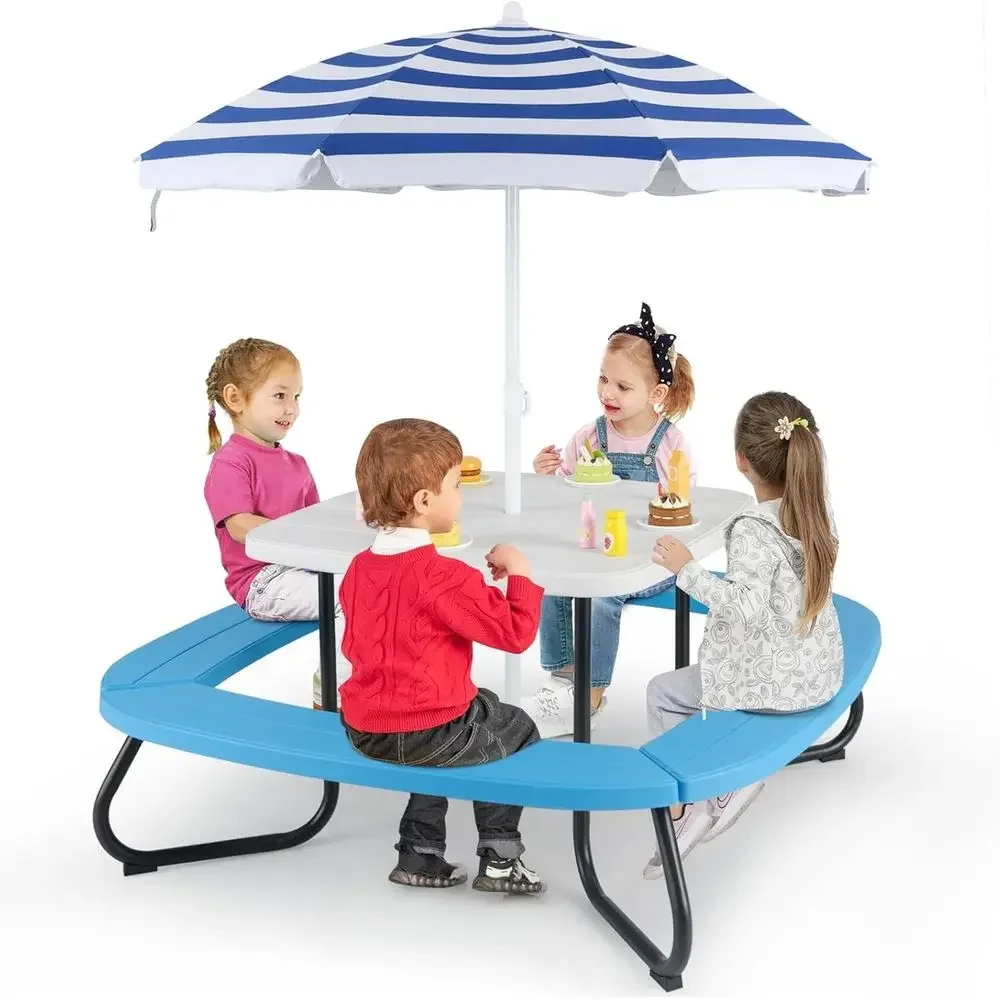 Kids Outdoor Bench Table - Mesa de Picnic para 8 Personas