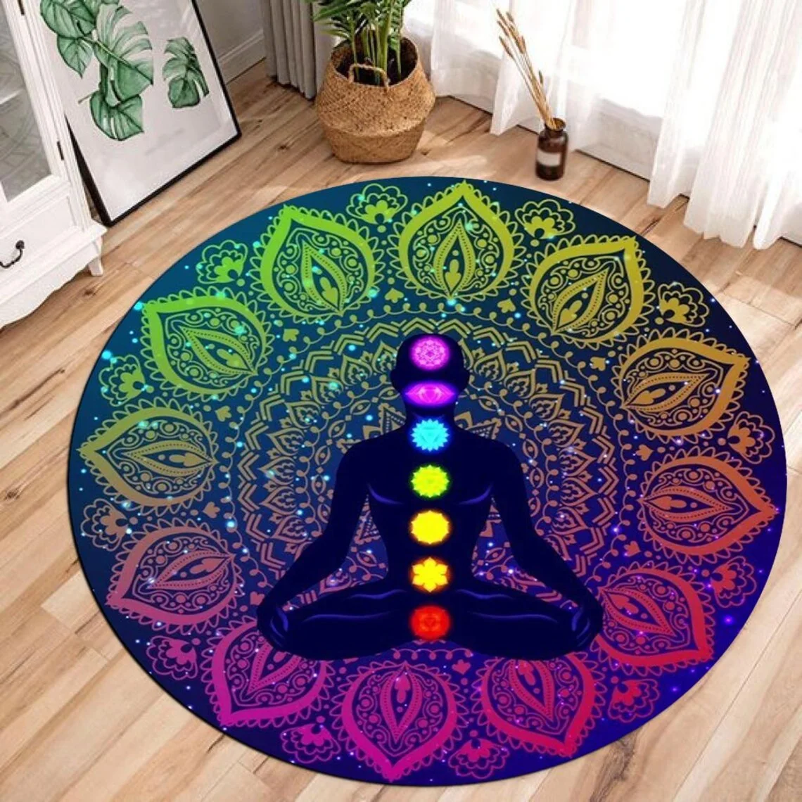 Kids Outdoor Lounge Chair - Alfombra de meditación de 7 Chakras