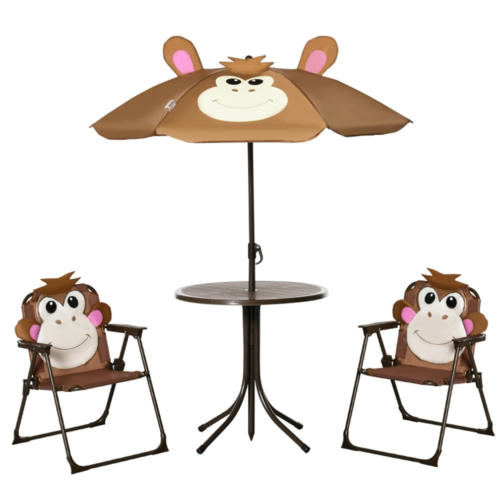 Kids Outdoor Table And Chairs With Umbrella - Juego de Mesa y Sillas Infantiles