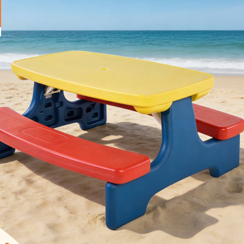 Kids Outdoor Table And Chairs With Umbrella - LazyChild Mesa y sillas plegables para