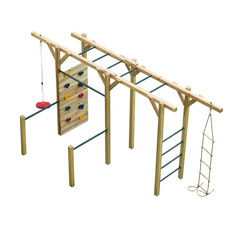 Kids Outdoor Monkey Bars - Equipo de Fitness de Madera 6