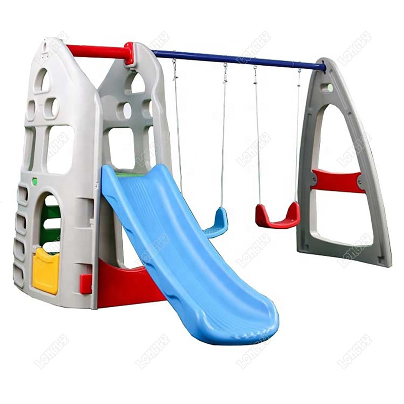 Kids Outdoor Swing Set With Slide - Juego de Columpios y Tobogán de