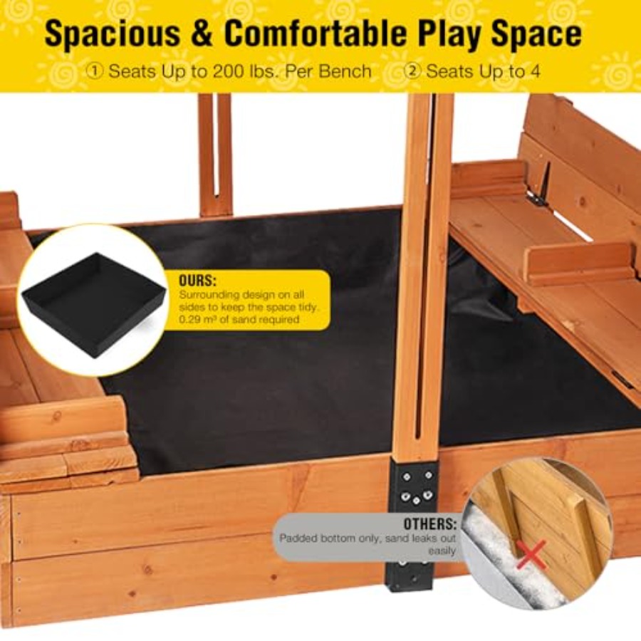 Mesa de arena para exteriores  - Kids Outdoor Bench Table reseña y precio