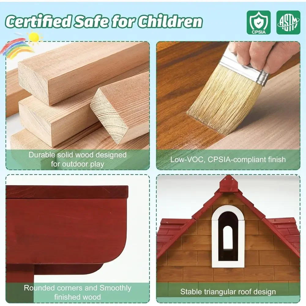 Casa de juegos grande de mader - Kids Outdoor Bench Table reseña y precio