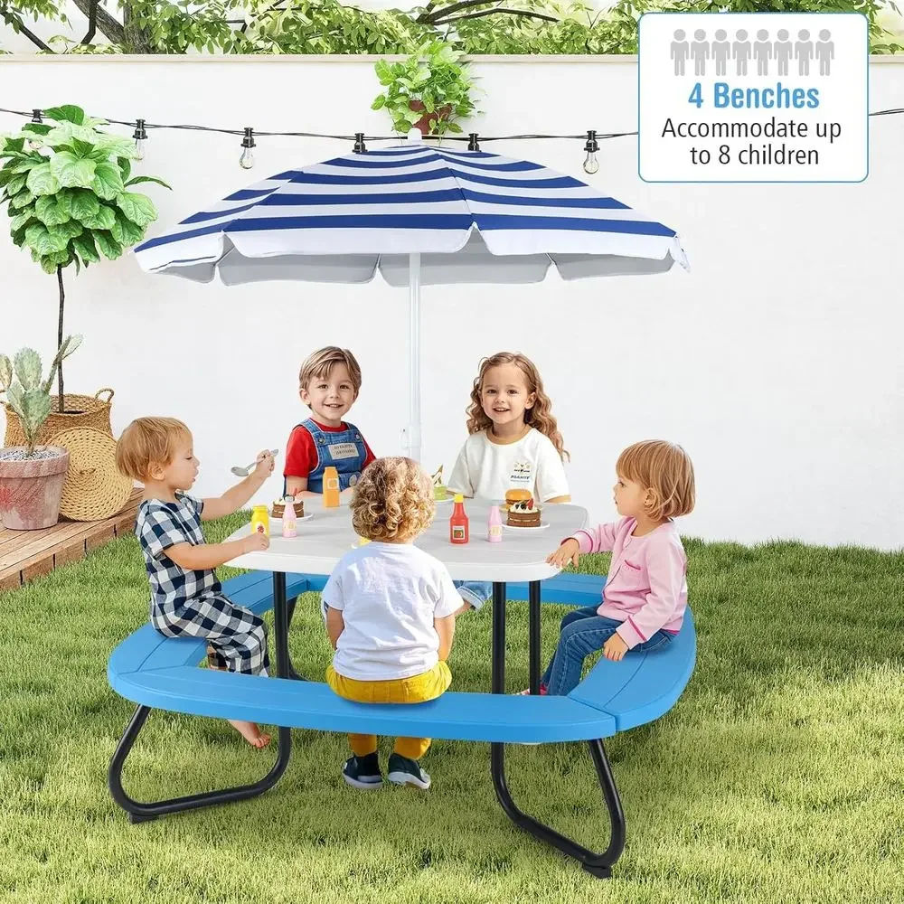 Mesa de Picnic para 8 Personas - Kids Outdoor Bench Table reseña y precio