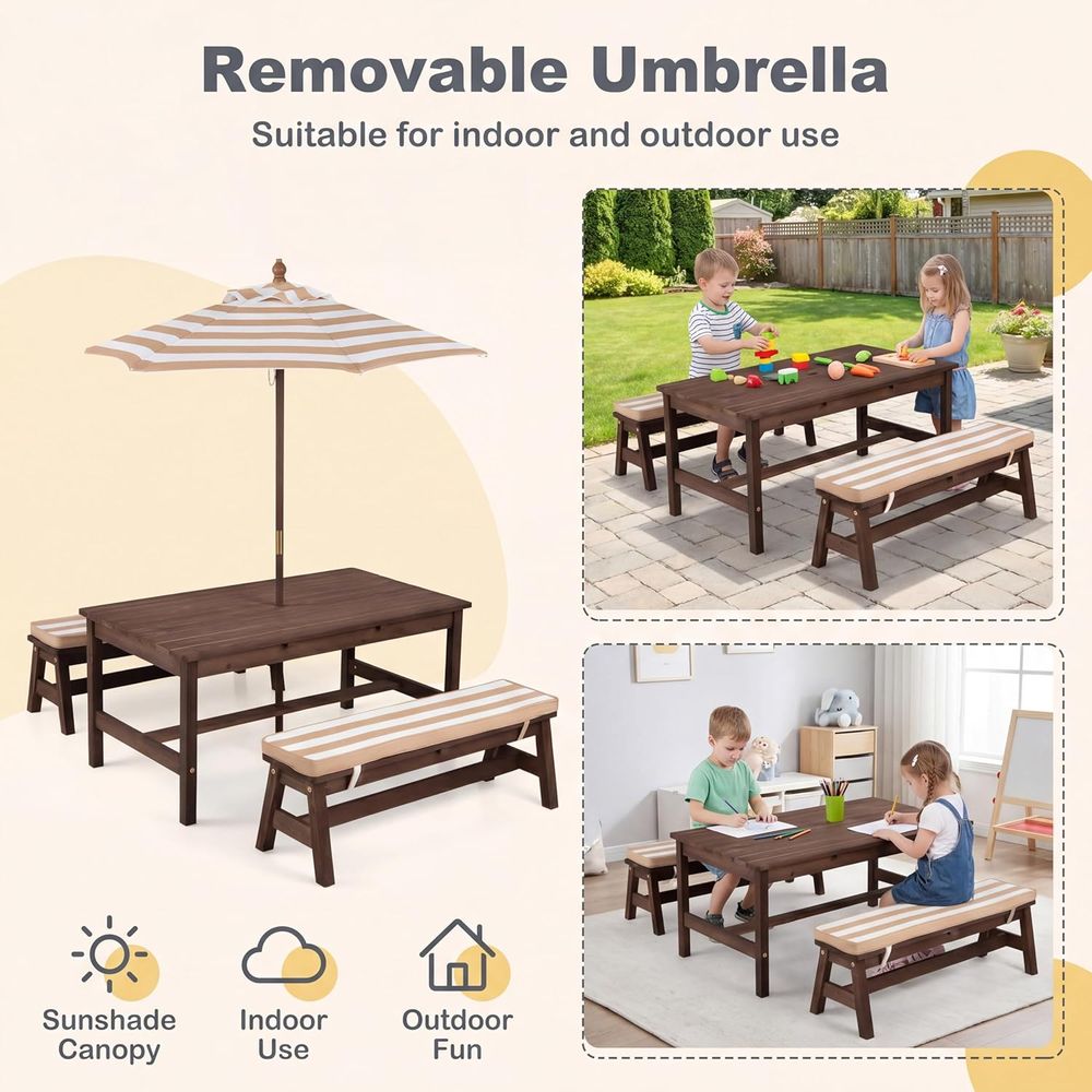 Mesa de picnic para niños, tab - Kids Outdoor Bench Table reseña y precio