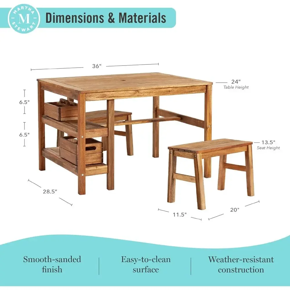 Conjunto de Mesa y 2 Bancos pa - Kids Outdoor Bench Table reseña y precio