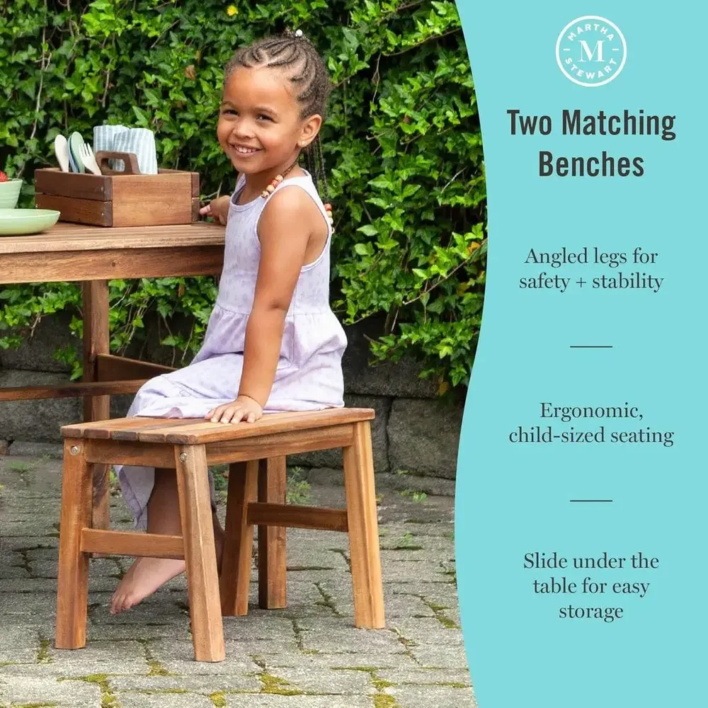 Conjunto de Mesa y 2 Bancos pa - Kids Outdoor Bench Table reseña y precio