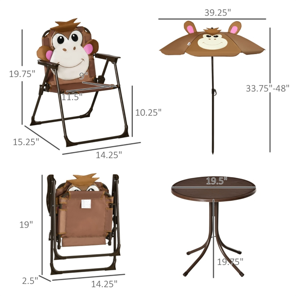 Juego de Mesa y Sillas Infanti - Kids Outdoor Table And Chairs With Umbrella reseña y precio