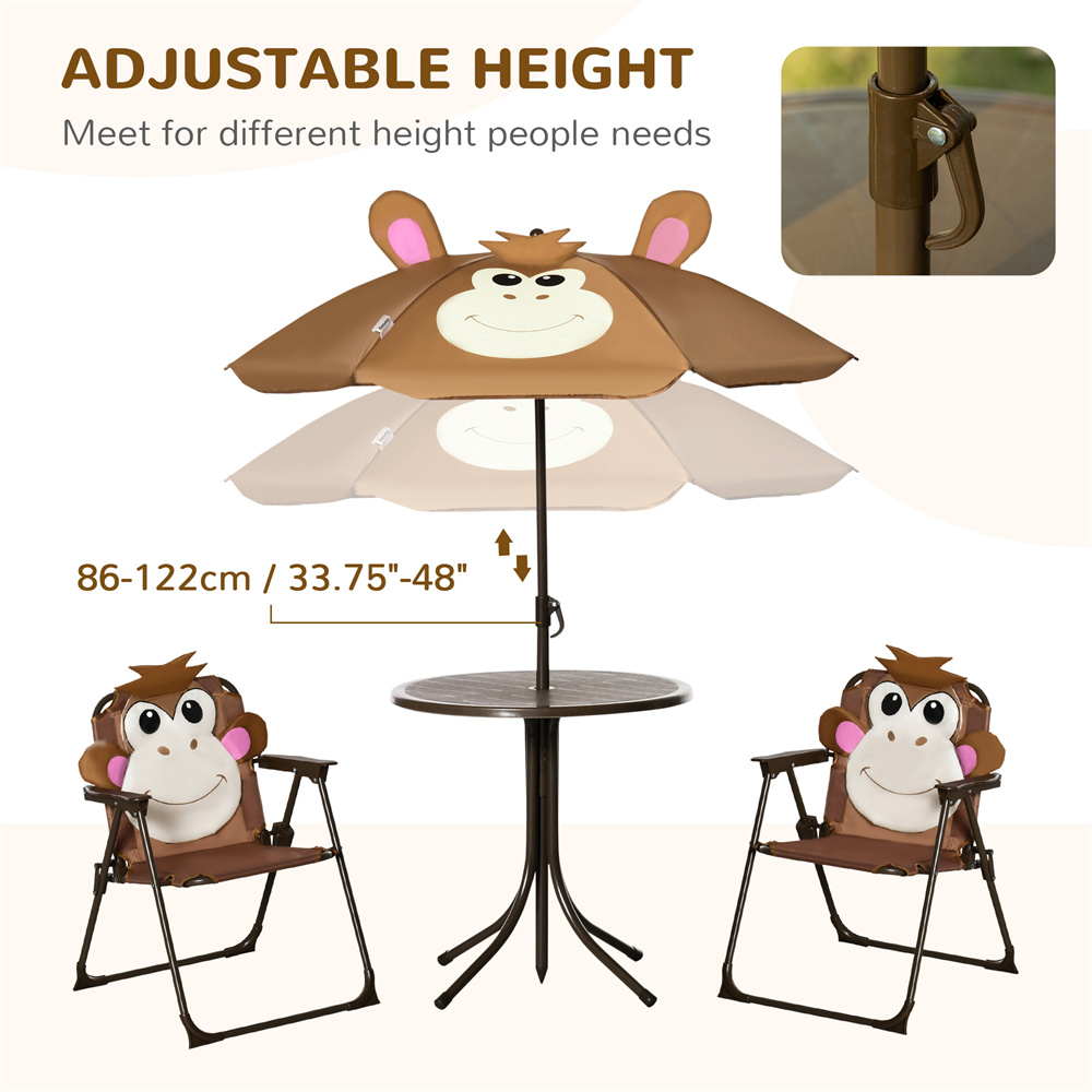 Juego de Mesa y Sillas Infanti - Kids Outdoor Table And Chairs With Umbrella reseña y precio