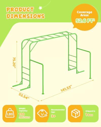 Set de barras de mono para ext - Kids Outdoor Monkey Bars reseña y precio