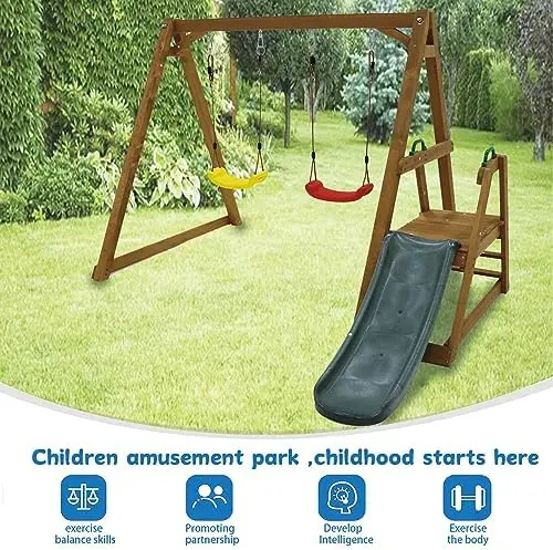 Columpio Infantil para Exterio - Kids Outdoor Swing Set With Slide reseña y precio