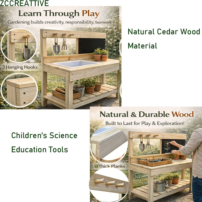 ZCCREATTIVE Bancos de Jardiner - Kids Outdoor Bench Table reseña y precio