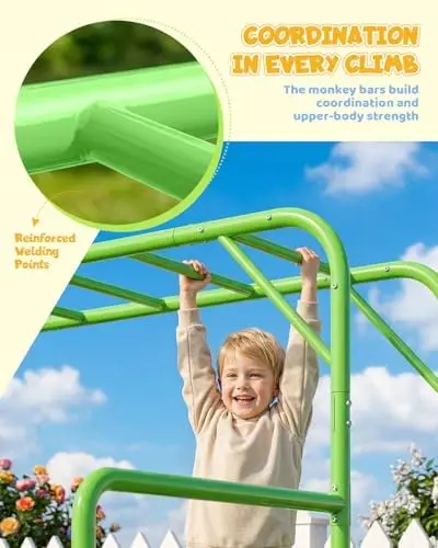 Conjunto de barras de mono par - Kids Outdoor Monkey Bars reseña y precio