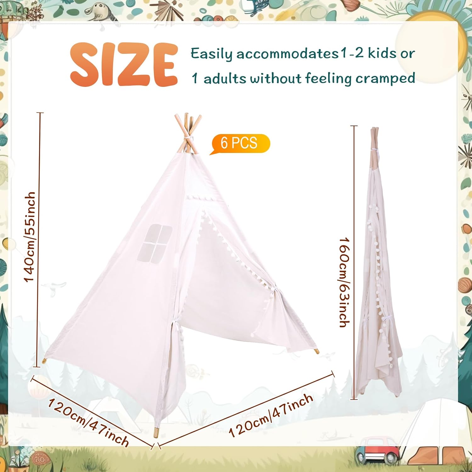 Windyun - 6 Piezas de Tiendas  - Kids Outdoor Teepee reseña y precio