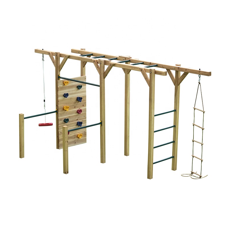 Equipo de Fitness de Madera 6  - Kids Outdoor Monkey Bars reseña y precio