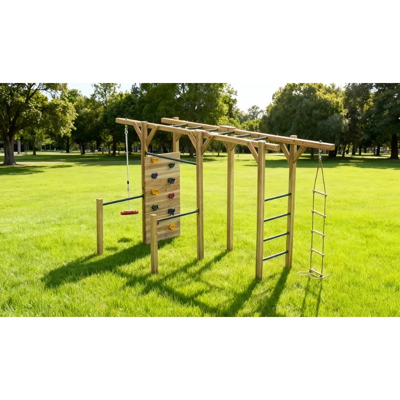 Equipo de Fitness de Madera 6  - Kids Outdoor Monkey Bars reseña y precio