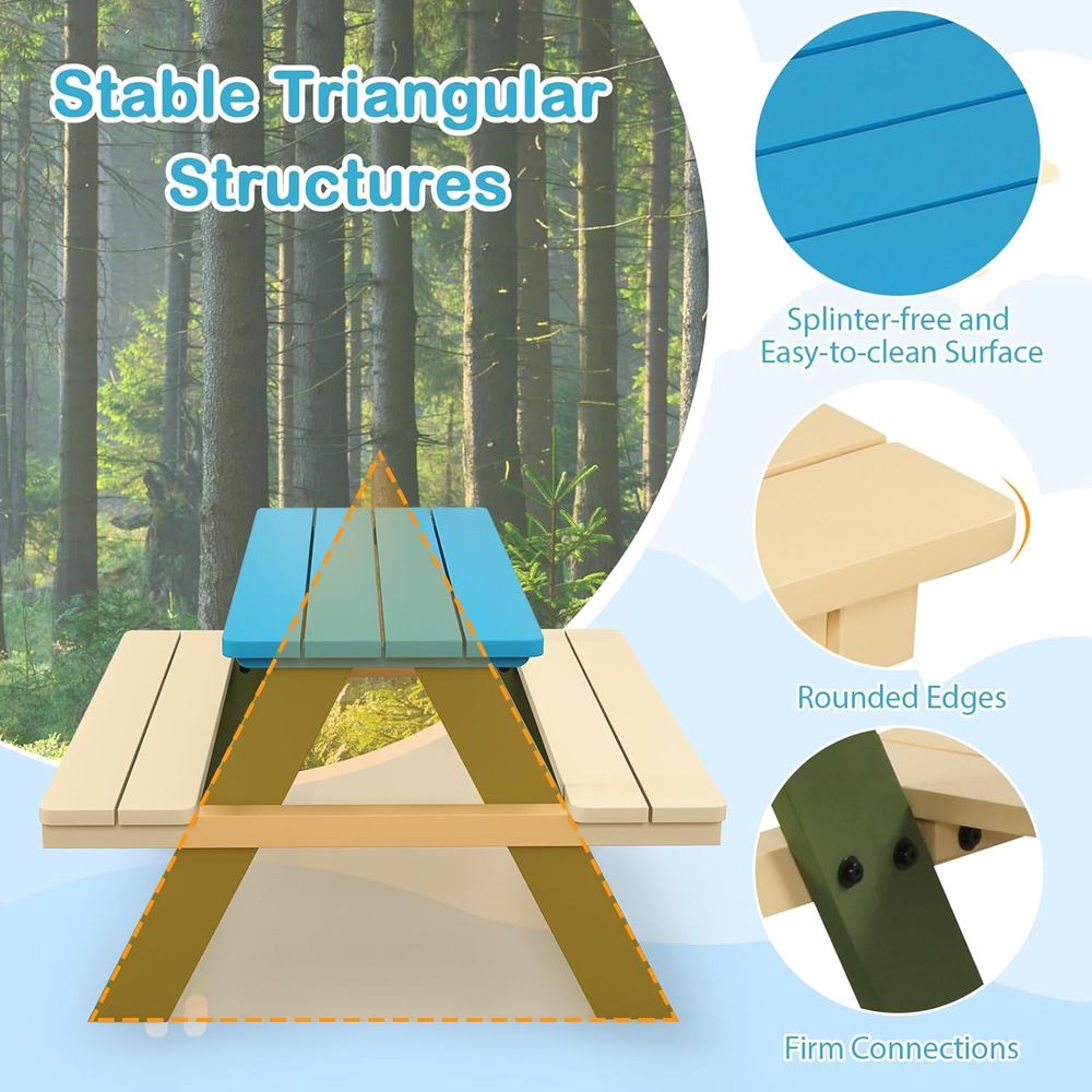 Mesa de Picnic para Niños, Mes - Kids Outdoor Bench Table reseña y precio