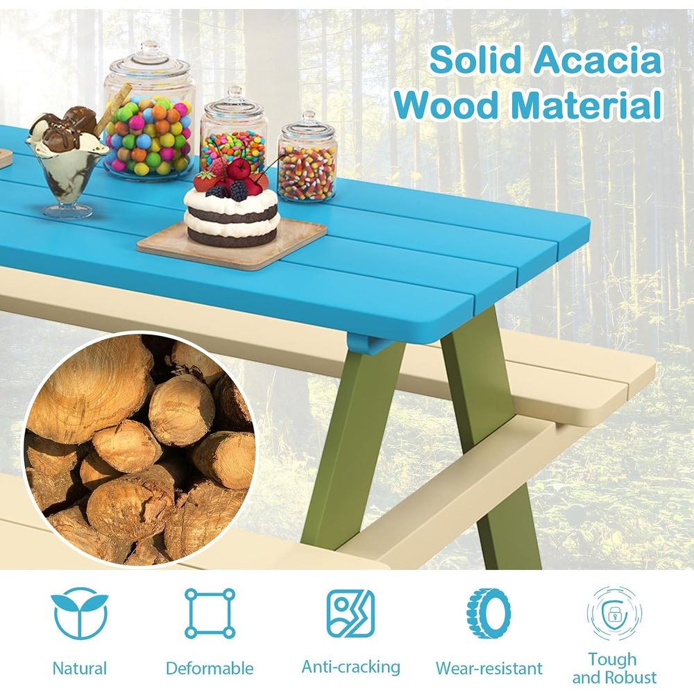 Mesa de Picnic para Niños, Mes - Kids Outdoor Bench Table reseña y precio