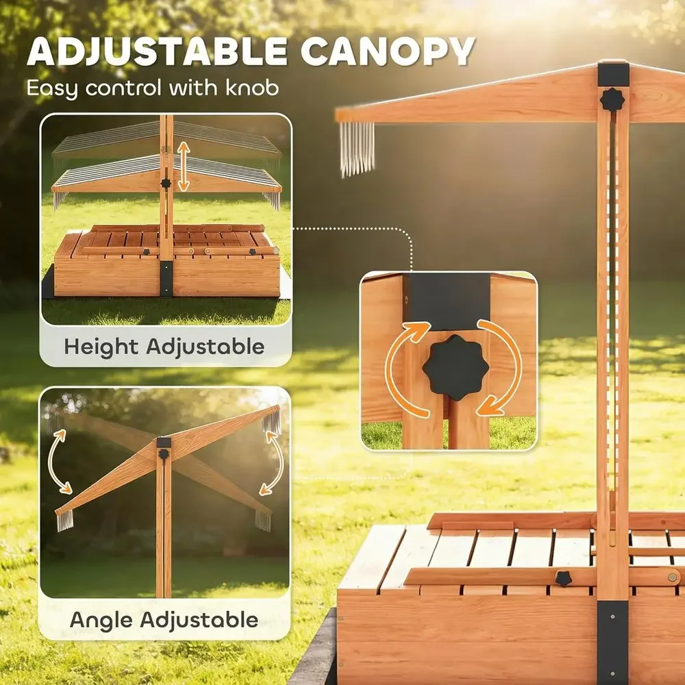 Caja de arena para niños Qaba  - Kids Outdoor Bench Table reseña y precio