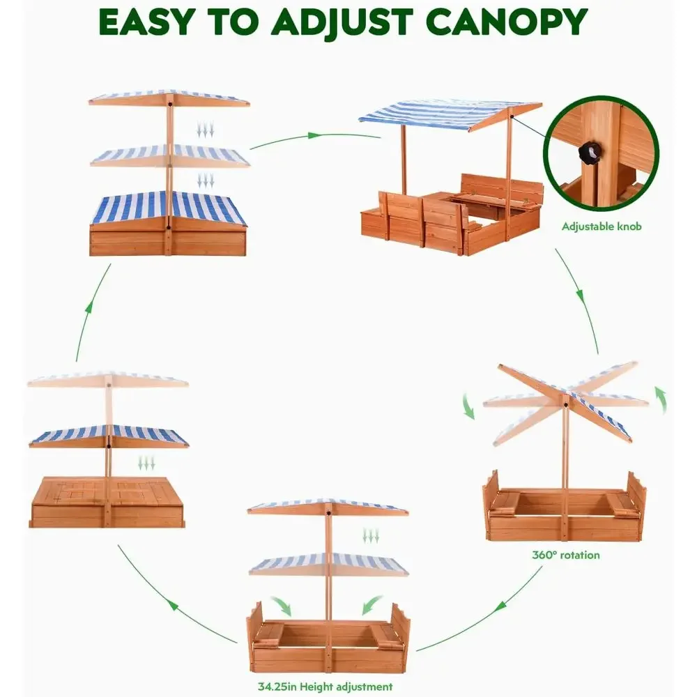 Caja de arena de madera para n - Kids Outdoor Bench Table reseña y precio
