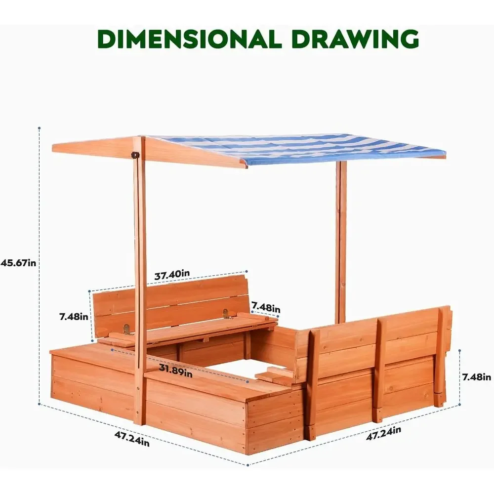 Caja de arena de madera para n - Kids Outdoor Bench Table reseña y precio