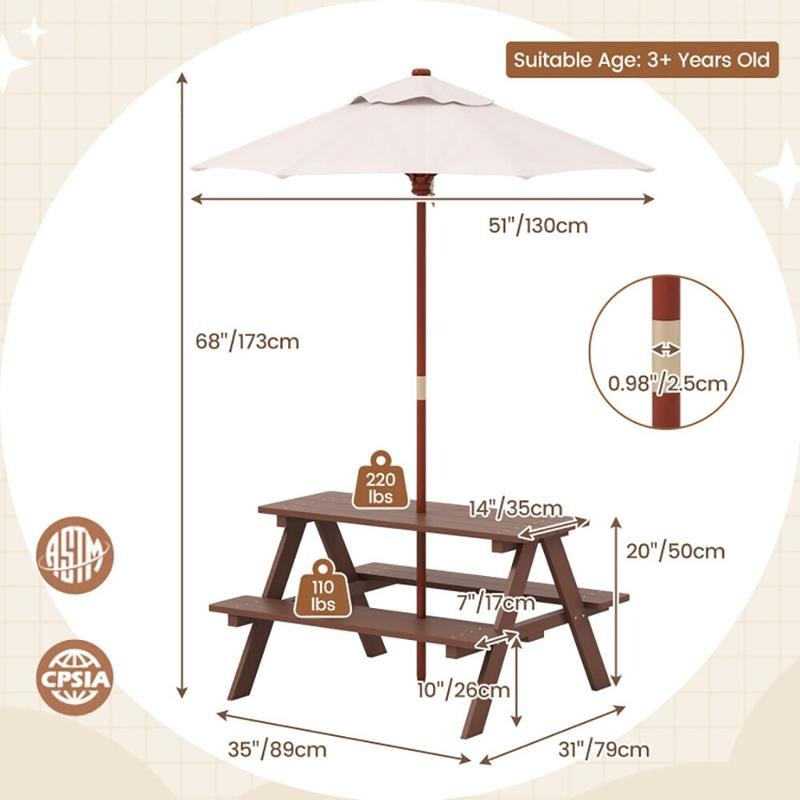 Conjunto de Mesa y Bancos de P - Kids Outdoor Bench Table reseña y precio
