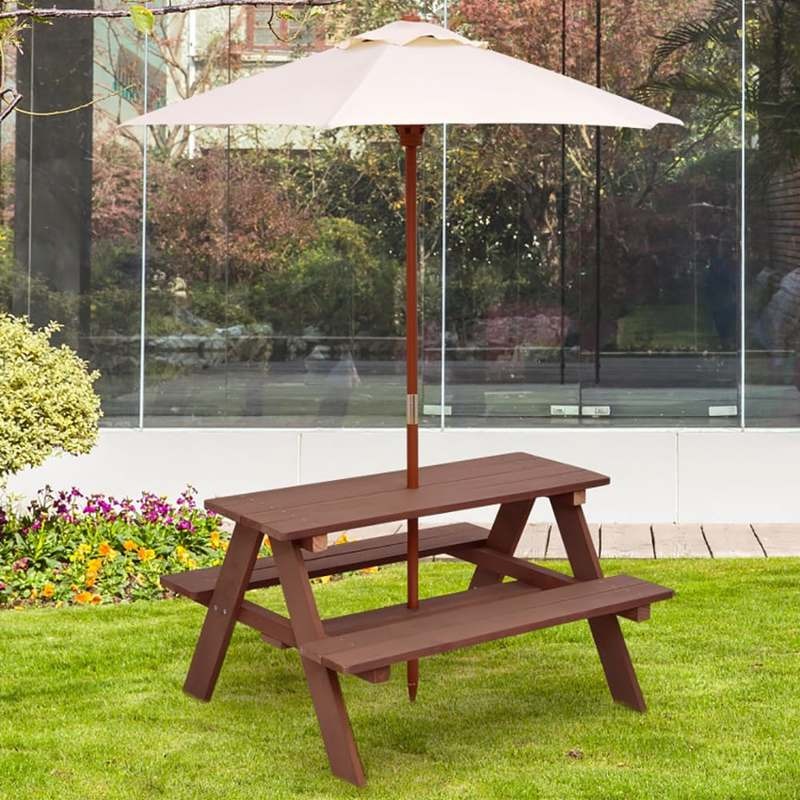 Conjunto de Mesa y Bancos de P - Kids Outdoor Bench Table reseña y precio