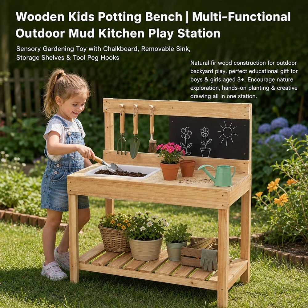 Mesa de Jardinería de Madera p - Kids Outdoor Bench Table reseña y precio