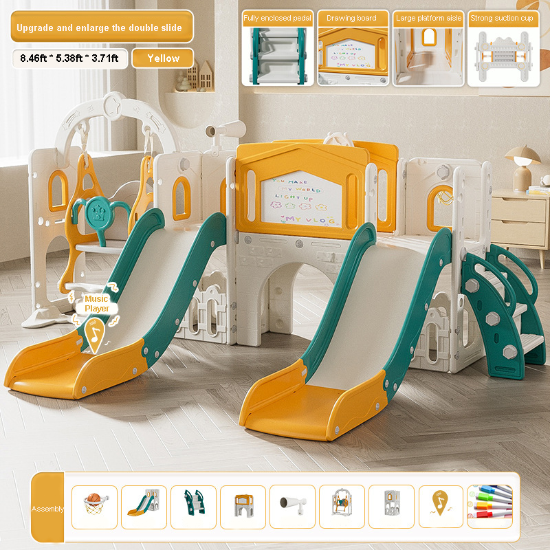 Juego de tobogán doble para ni - Kids Outdoor Swing Set With Slide reseña y precio